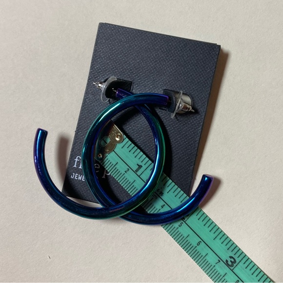 Set of 3 Free Press Earrings Rainbow Iridescent Shiny Finish - One Size NWT - Picture 3 of 10